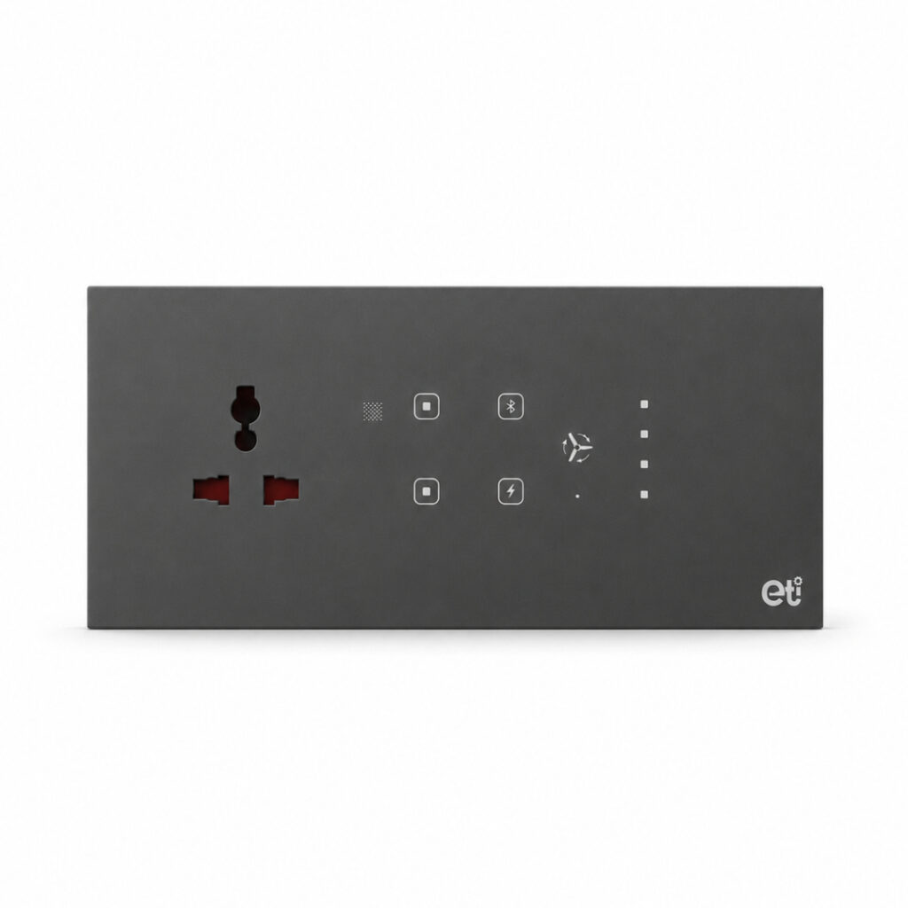 Acrylic 4 switch 1fan 1soc -6M