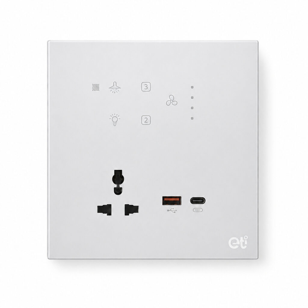 Acrylic 4 switch 1fan 1soc 1 USB -8M